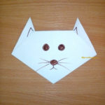 Кот оригами из бумаги